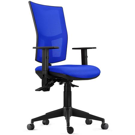 Ergonomischer Bürostuhl ATLANTA MESH, 8h-Nutzung, Rückenlehne mit Netzstoff, Farbe Blau