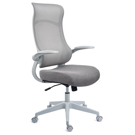 Ergonomischer Bürostuhl DAFNE, klappbare Armlehnen, großes Design und Qualität, ergonomisch, in Grau