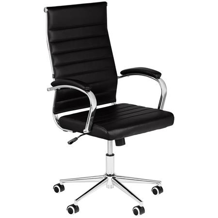 Bürostuhl OXFORD, moderner Chefsessel, elegantes Design, komfortabler Kunstlederbezug, Farbe Schwarz