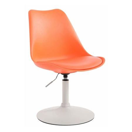 Besucherstuhl MOLLY, Sockel aus mattweißem Metall, Sitz Kunstleder, Farbe Orange