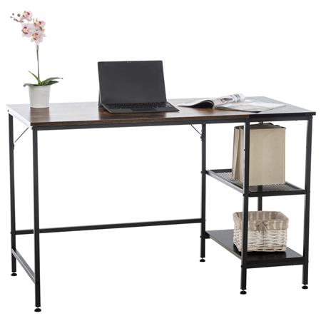 Schreibtisch CRISTY, Abmessungen 120x60x76 cm, industrielles Design, Metall und Holz, Farbe Rustik