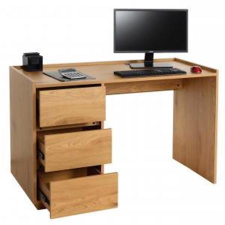 Schreibtisch VITORIA, 78x121x60 cm, mit drei Schubladen, Holz, Farbe Eiche