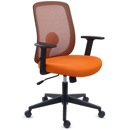 Bürostuhl VESPA, Lordosenstütze, verstellbare Armlehnen, attraktives Design, Farbe Orange