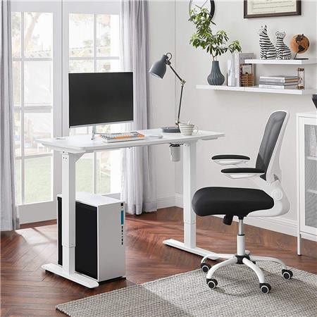 Schreibtisch MONFORTE, 70x140x73-114 cm,  elektrisch höhenverstellbar, Metallgestell, MDF-Tischplatte, Farbe Weiß
