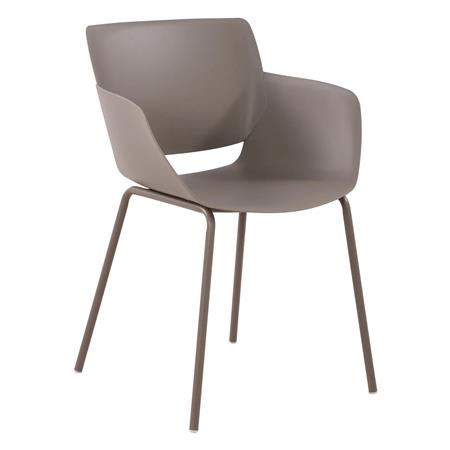 Besucherstuhl RIKO, modernes Design, bequem und elegant, Kunststoff, Taupe